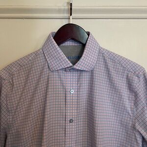 Twillory - Performance Shirt - Blue & Pink Check - 15.5 34/35 Tailored Fit